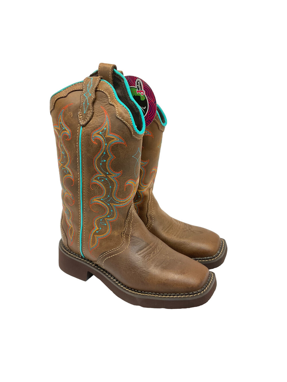 Justin Women's 12” Pull-On Raya Square Toe Western Boots L2900 Tan Size 6B